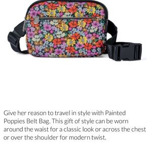 Brighton painted poppies belt bag